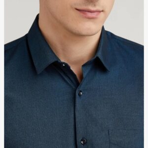 Men’s Dark Blue Checkered Formal Shirt