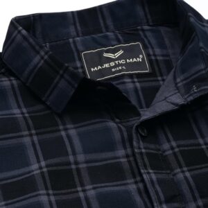Men’s Black & Drak Green Checkered Casual Shirt